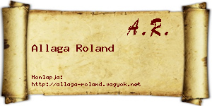 Allaga Roland névjegykártya